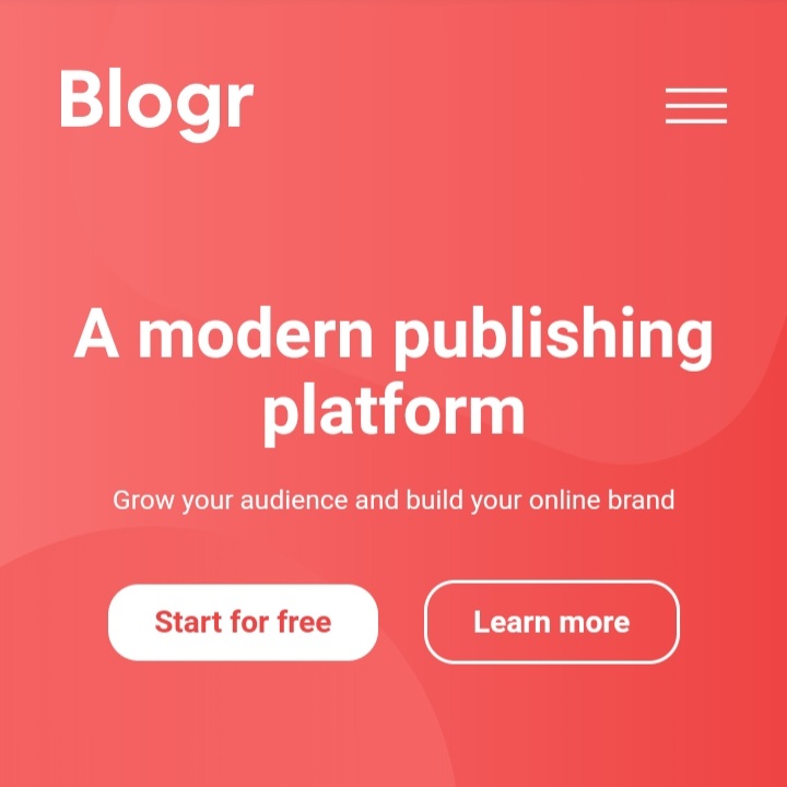 blogr landing page